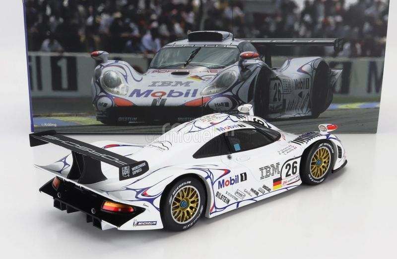 Werk83 Porsche 911 Gt1-98 3.2l Turbo Team Porsche Ag Mobil-1 N 26 Winner 24h Le Mans 1998 Allan Mcnish - Laurent Aiello - Stephane Ortelli 1:18 Bílá Modrá Červená