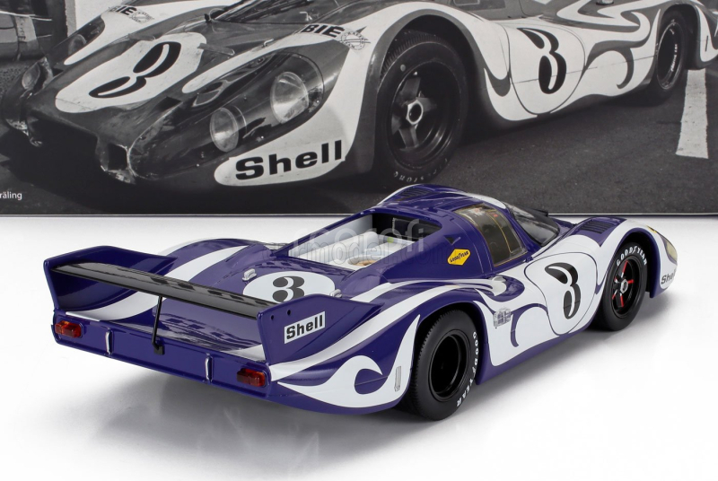 Werk83 Porsche 917 Long Tail Hippie Practise Version N 3 24h Lemans 1970 Gerard Larrousse - Willi Kauhsen 1:18 Fialová Bílá