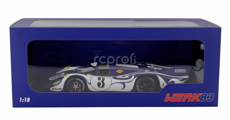 Werk83 Porsche 917 Long Tail Hippie Practise Version N 3 24h Lemans 1970 Gerard Larrousse - Willi Kauhsen 1:18 Fialová Bílá