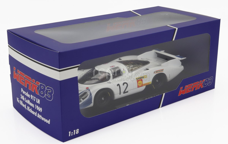 Werk83 Porsche 917lh 4.5l Team Porsche System Engeneering N 12 24h Le Mans 1969 Vic Elford - Richard Attwood 1:18 Bílá Modrá