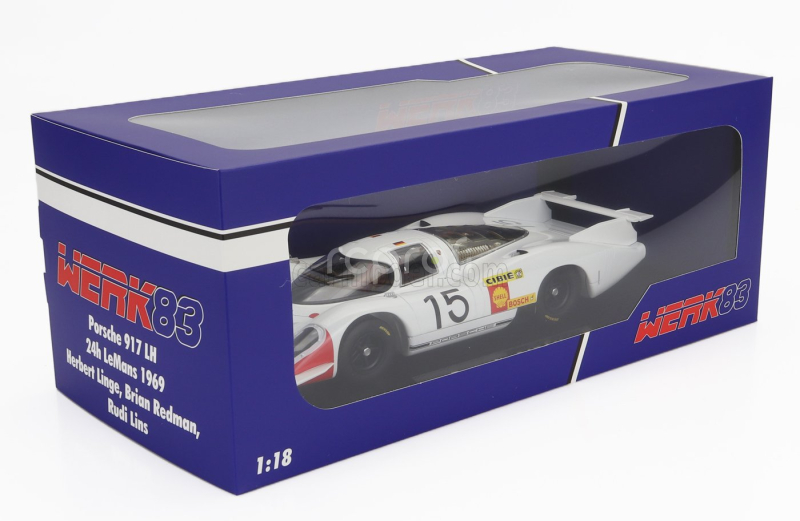 Werk83 Porsche 917lh 4.5l Team Porsche System Engeneering N 15 24h Le Mans 1969 Herbert Linge - Brian Redman - Rudi Lins 1:18 Bílá Červená