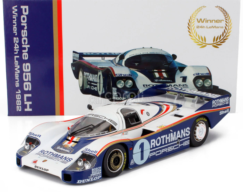 Werk83 Porsche 956lh 2.6l F6 Twin Turbo Team Rothmans Porsche System N 1 Winner 24h Le Mans 1982 Jacky Ickx - Derek Bell 1:18 Bílá Modrá