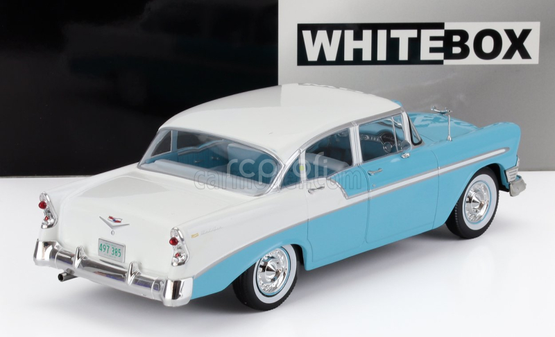 Whitebox Chevrolet Bel Air Hard-top 1956 1:24 Světle Modrá Bílá