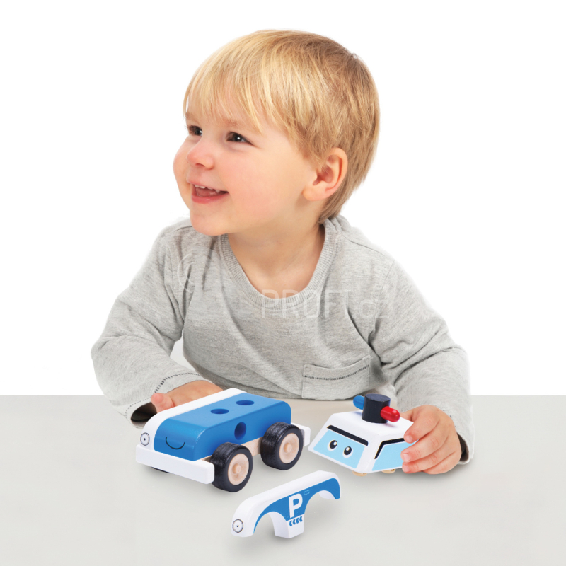 Wonderworld Dřevěné mini policejní auto