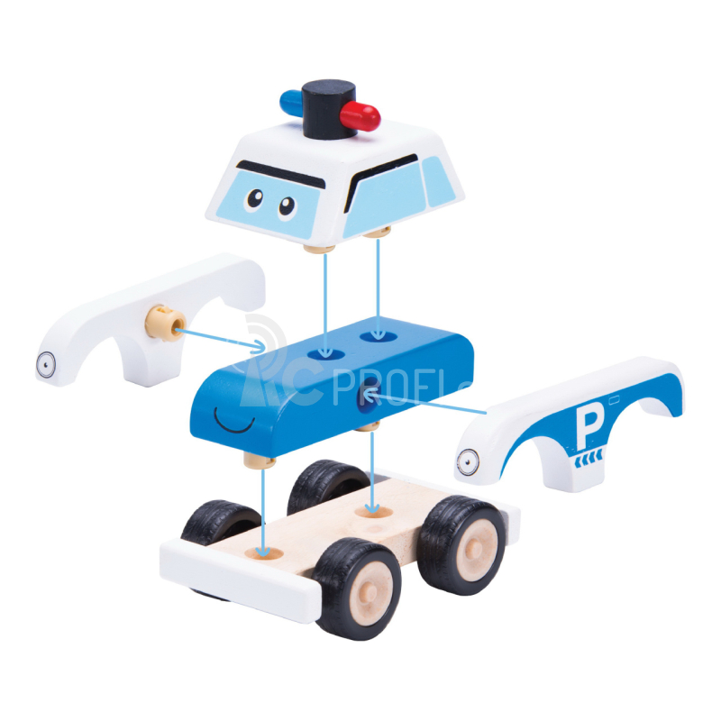Wonderworld Dřevěné mini policejní auto