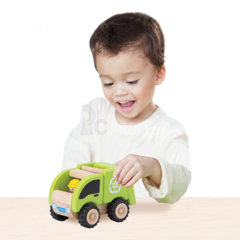 Wonderworld Dřevěné mini popelářské auto