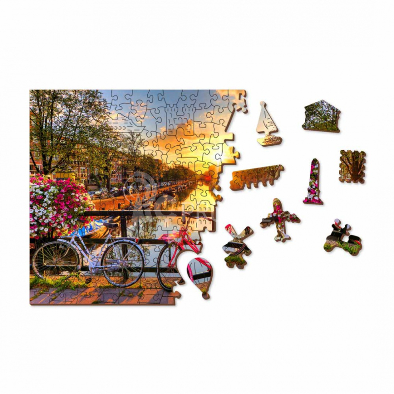 Wooden City dřevěné puzzle - Bicycles of Amsterdam XL