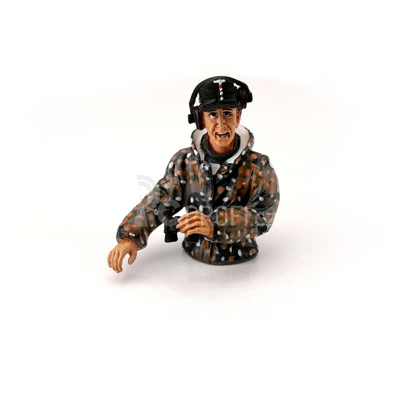 1/16 půl figurka německého velitele tanku z 2 sv. války, letní kamufláž, ručně malovaný