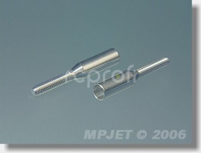 2044 Koncovka táhla Al pro carbon trubku pr.5/M3 pravý závit, 2ks