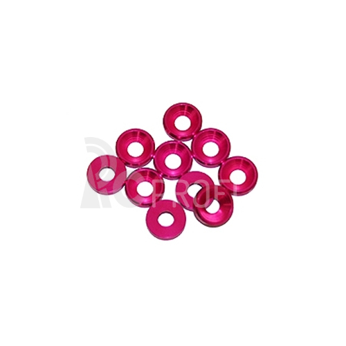 3 mm. alu konické podložky růžové (10 ks.)