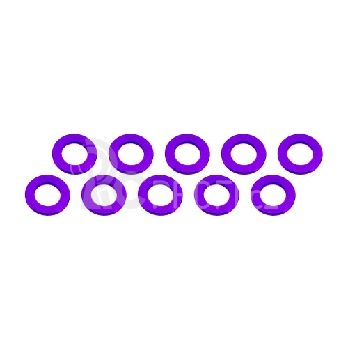 3x6x0,5mm alu podložky fialové (10 ks.)