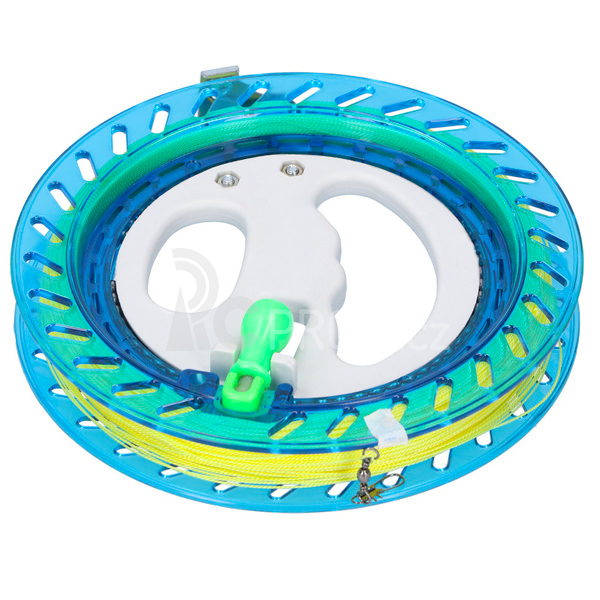 Naviják s rukojetí 18 cm s délkou šňůry 160 m, neonový