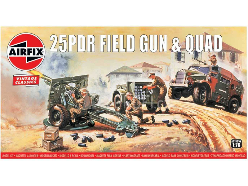 Airfix Quad a 25 librový polní kanón (1:76) (Vintage)