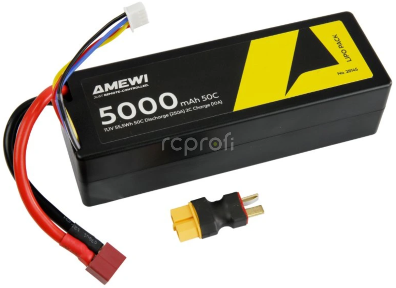 Akumulátor Li-Pol 3S 11,1V 5000 mAh 50C T-Dean + adaptér T-Dean/XT60