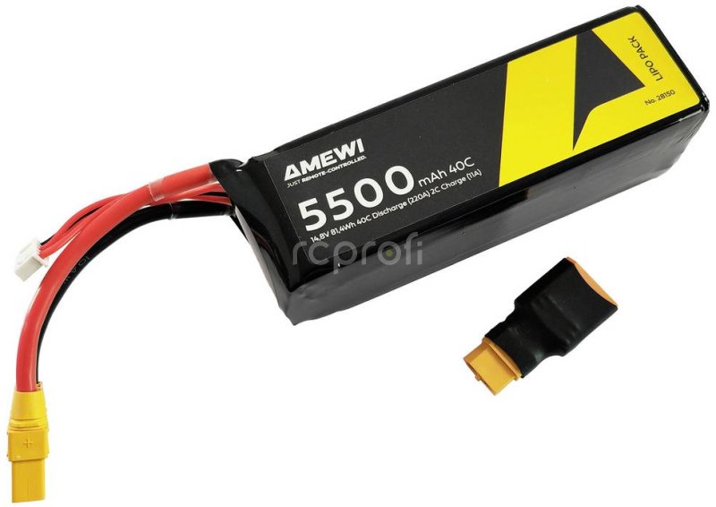 Akumulátor Li-Pol 4S 14,8V 5500 mAh 40C XT90 + adaptér XT90/XT60