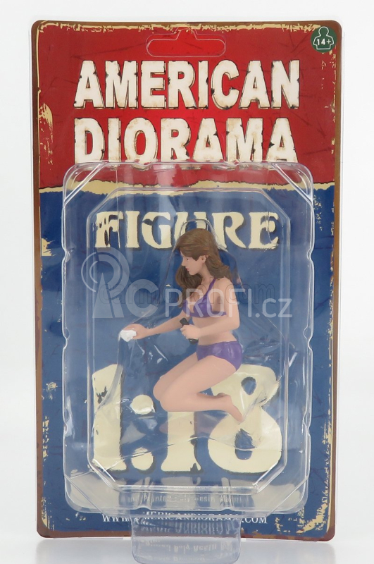 American diorama Figures Alisa - Girl Bikini Car Wash 1:18 Fialový Krém