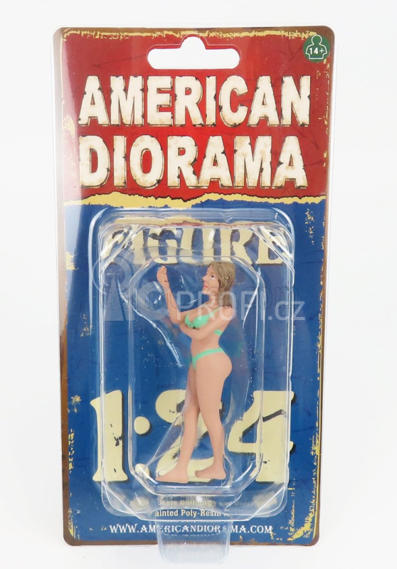 American diorama Figures Girl Bikini - August 1:24 Růžově Zelená