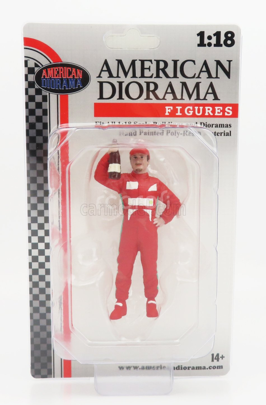 American diorama Figures Man Racing Legend 2000s-b 1:18 Red