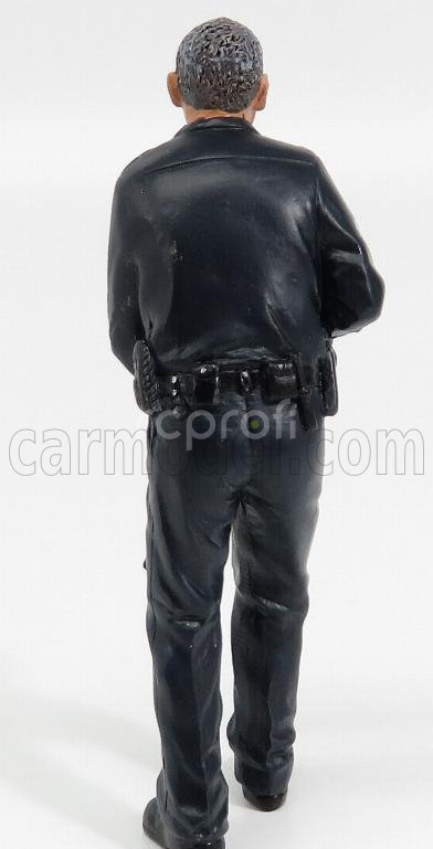 American diorama Figures Poliziotto Con Fucile - Police Officer Ii With Rifle Gun 1:18 Black