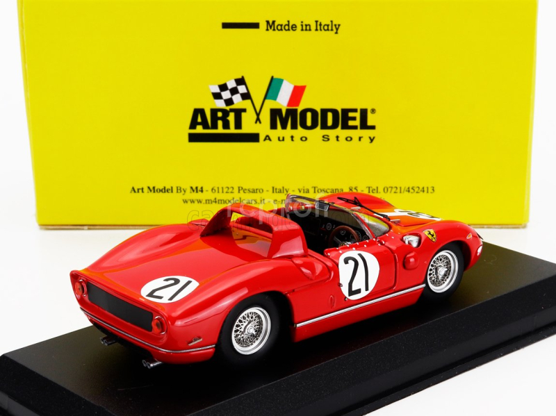 Art-model Ferrari 330p Spider S/n0822 N 21 3rd 12h Sebring 1964 John Surtees - Lorenzo Bandini 1:43 Red