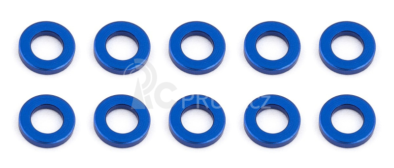 Ballstud podložky, 5.5x1.0mm, modré alu, 10 ks.