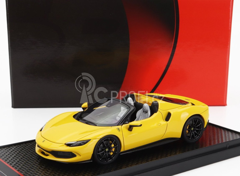 Bbr-models Ferrari 296 Gts Spider 2022 - Black Wheels 1:43 Giallo Modena - Žlutá