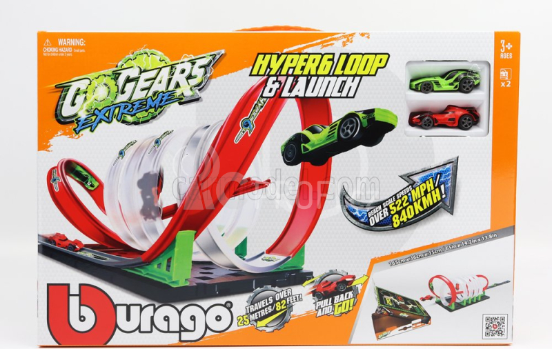 Bburago Accessories Diorama - Go Gears Extreme Hyper Loop & Launch With 2x Cars Included 1:64 Různé