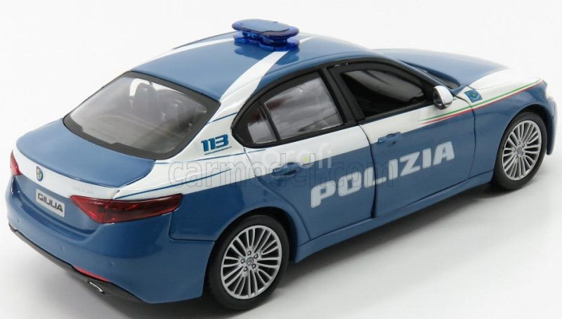 Bburago Alfa romeo Giulia Polizia 2016 1:24 Modrá Bílá