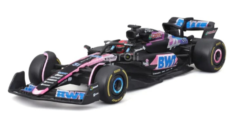 Bburago Alpine F1  A524 Team Bwt Alpine N 31 Season 2024 Esteban Ocon - With Pilot And Showcase 1:43 Černá Modrá Růžová