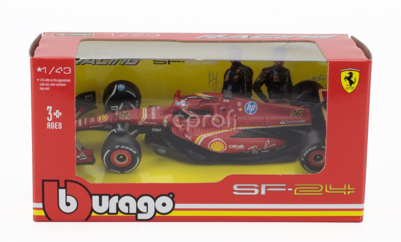 Bburago Ferrari F1  Sf-24 Team Scuderia Ferrari N 16 Winner Italy Monza Gp 2024 Charles Leclerc 1:43 Červená Bílá Černá