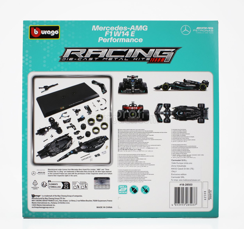 Bburago Mercedes gp F1 W14 Team Mercedes-amg Petronas Formula One N 44 Season 2023 Lewis Hamilton 1:24 Matt Black