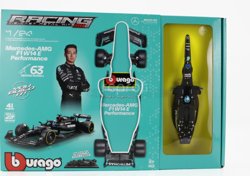 Bburago Mercedes gp F1 W14 Team Mercedes-amg Petronas Formula One N 44 Season 2023 Lewis Hamilton 1:24 Matt Black
