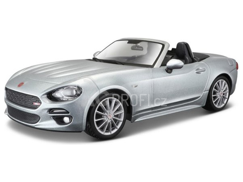 Bburago Plus Fiat 124 Spider 1:24 stříbrná metalíza