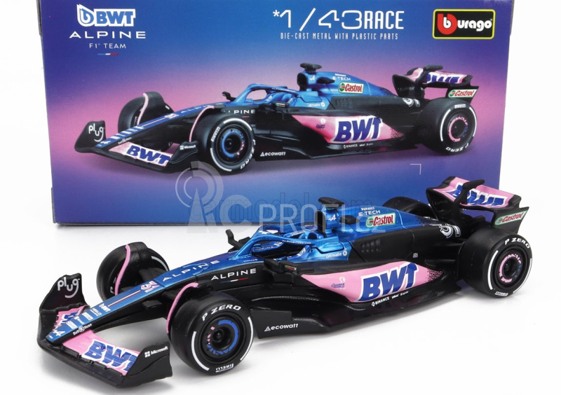 Bburago Renault F1  A523 Team Bwt Alpine F1 N 31 Season 2023 Esteban Ocon 1:43 Modrá Černá Růžová