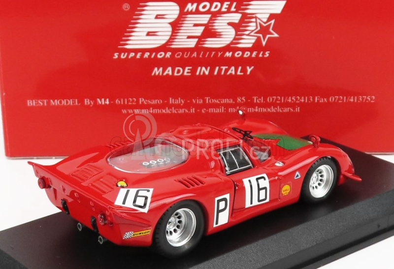 Best-model Alfa romeo 33.2 N 16 Nurburgring 1968 I.giunti - N.galli 1:43 Červená Zelená