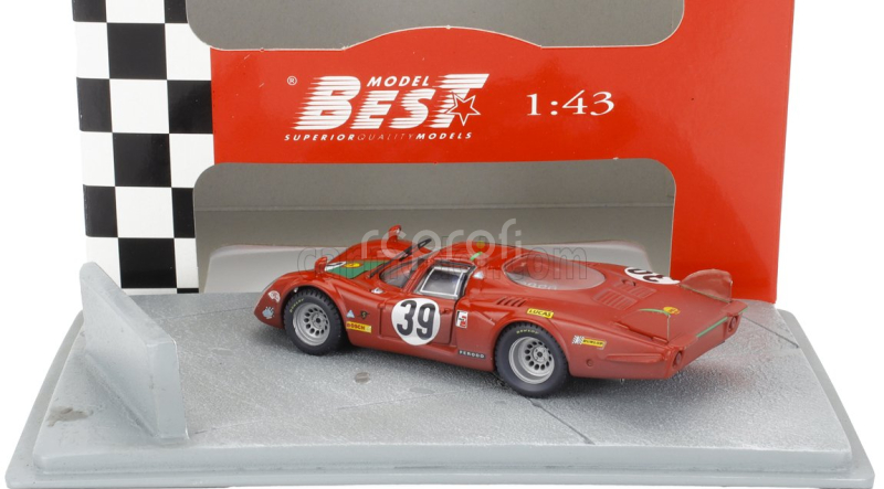 Best-model Alfa romeo Diorama T33.2 Team Autodelta Spa N 39 24h Le Mans 1968 Ignazio Giunti - Giovanni Galli 1:43 Red
