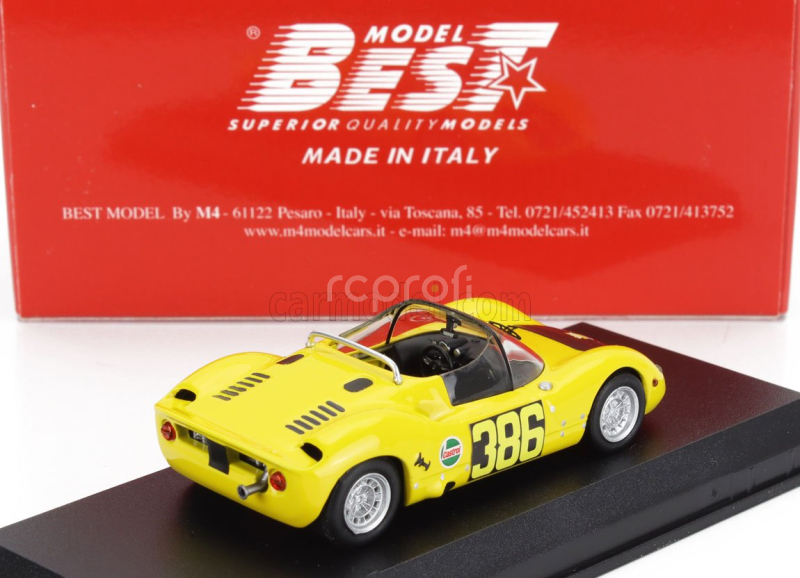 Best-model Fiat Abarth 1000sp Spider N 386 Trieste Opicina 1970 Mauro Baldi 1:43 Žlutá Černá