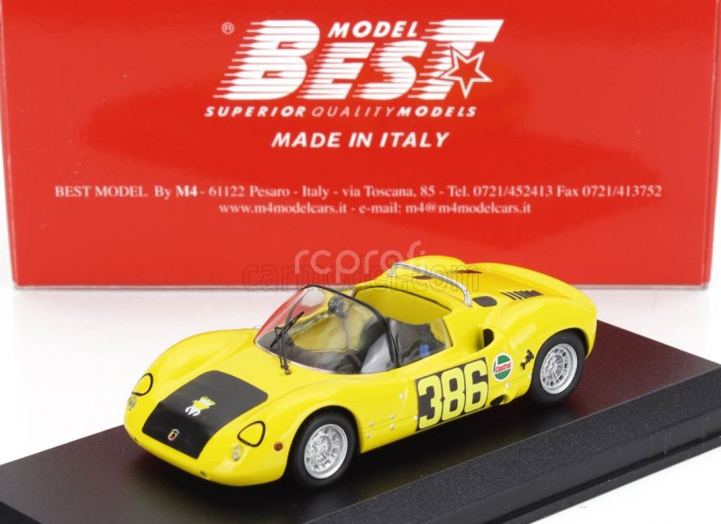 Best-model Fiat Abarth 1000sp Spider N 386 Trieste Opicina 1970 Mauro Baldi 1:43 Žlutá Černá