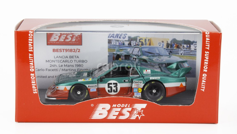 Best-model Lancia Beta Montecarlo Turbo Team Lancia Corse N 53 24h Le Mans 1980 Carlo Facetti - Martino Finotto 1:43 Zelená Červená
