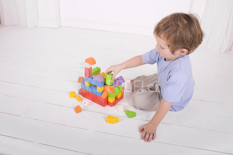 Bigjigs Baby Dřevěné spojkostky - střední set