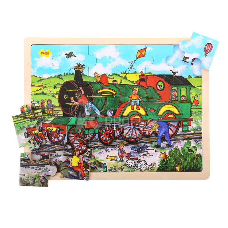 Bigjigs Toys Dřevěné puzzle vlak 24 dílků