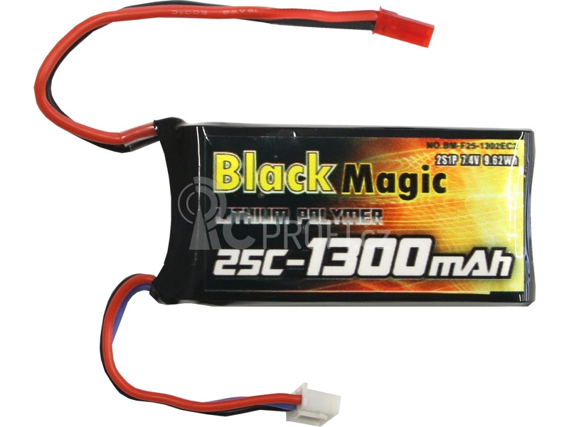 Black Magic LiPol 7.4V 1300mAh 25C JST