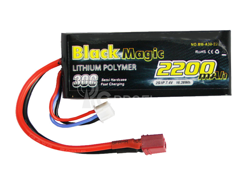 Black Magic LiPol Car 7.4V 2200mAh 30C Deans
