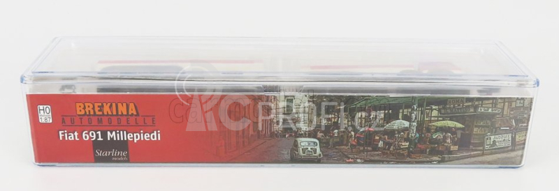Brekina plast Fiat 691 Millepiedi Tanker Truck 1961 1:87 Bílá Červená