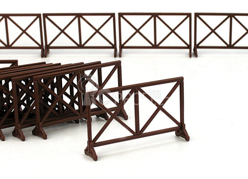 Brumm Accessories Set 5x Transenne - Street Barricades Sizes Misure 4.65cm X 2.85 Cm 1:43 Brown