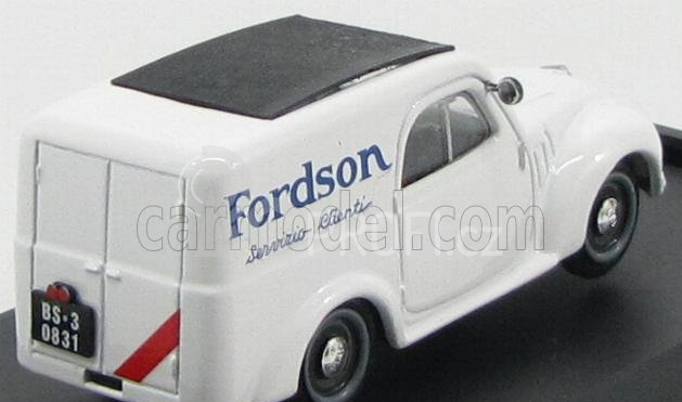 Brumm Fiat 500c Dodávka Fordson Brescia Servizio Clienti 1950 1:43, bílá