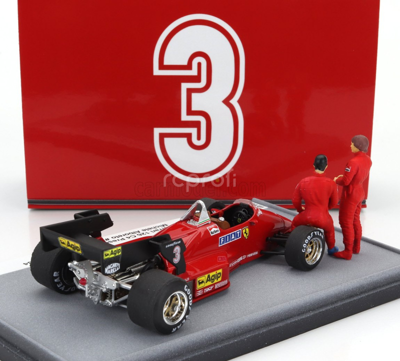 Brumm prom Ferrari F1 126c4 N 0 Presentazione Fiorano Season 1984 With Michele Alboreto And Rene Arnoux Driver Figures 1:43 Červená Černá