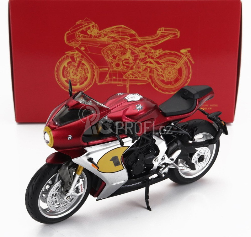 Cm-models Mv agusta 800 Superveloce N 1 Ago 2022 1:18 Matná Červená Stříbrná Černá