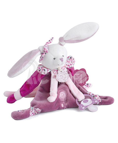 Doudou Hračka s úchytem na dudlík králíček 17 cm