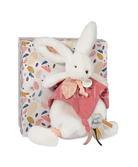 Doudou Plyšový zajíček s muchláčkem 25 cm starorůžová
